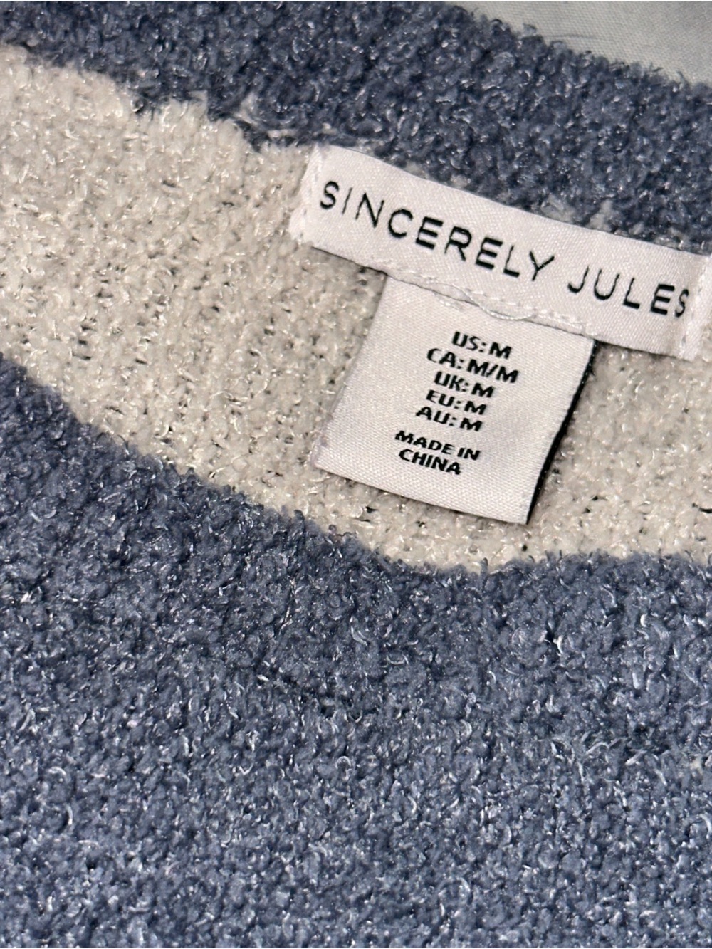 Sincerely Jules Two Piece Matching Fuzzy Knit Lounge Set Blue Stars Sz M Cozy - Picture 3 of 8